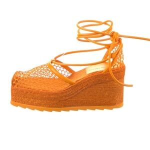 Bottega Venetta orange espadrilles. Bought from The RealReal and never worn. ￼